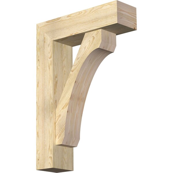 Ekena Millwork Legacy Block Rough Sawn Bracket w/ Offset Brace, Douglas Fir, 8"W x 28"D x 40"H BKT0806X28X40LEC05RDF - main